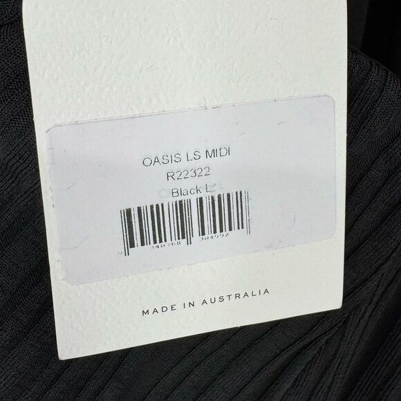 Rumer Oasis Black Ribbed‎ Cut Out Long Sleeve Dress Large NWT - Picture 9 of 12